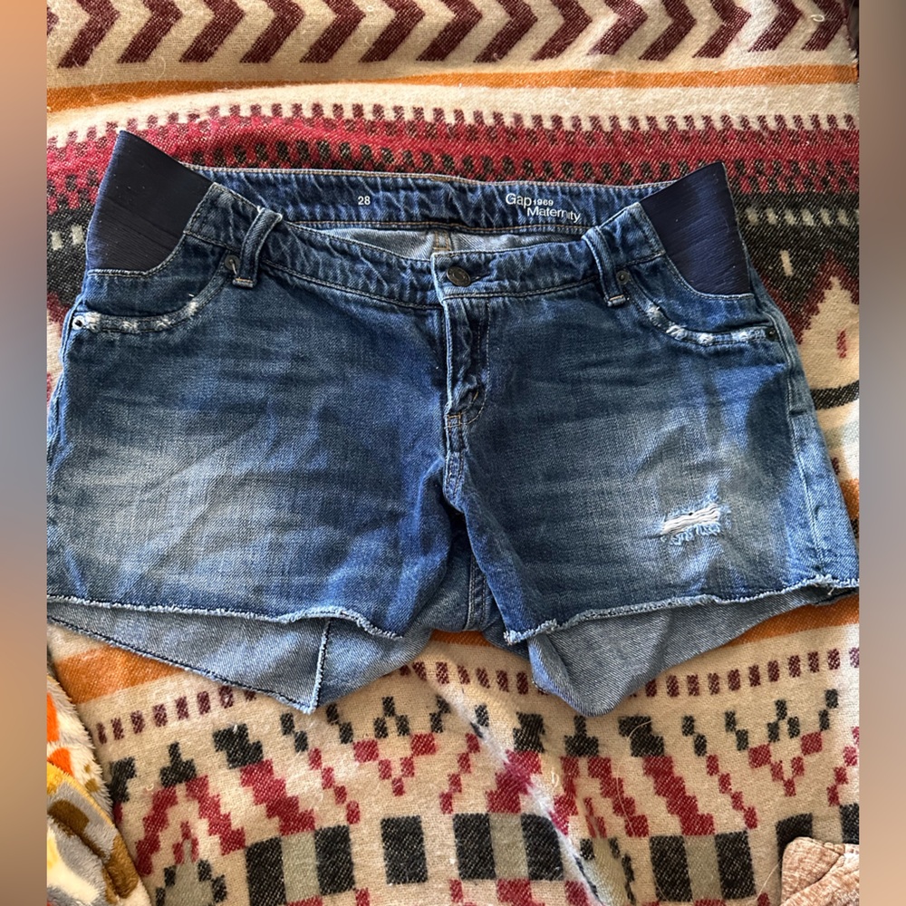 GAP Classic Blue Denim Maternity Shorts